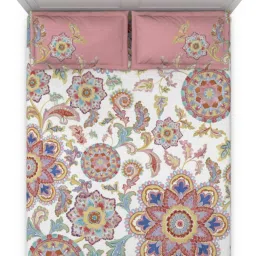 DDecor Ethnic Multicolor 136 TC Cotton King Bedsheet with 2 Pillow Covers image 4