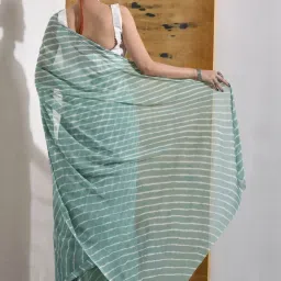 Sutra Attire Jade Green Chiffon Leheriya Saree image 3