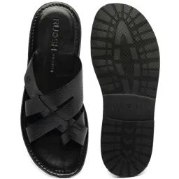 Ruosh Men's Black Toe Ring Sandals image 4