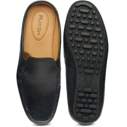 Ruosh Men's Black Mule Shoes image 4