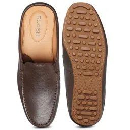 Ruosh Men's Brown Mule Shoes image 4