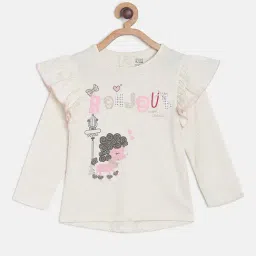 MINIKLUB Kids Off White Printed Full Sleeves Top-image-92