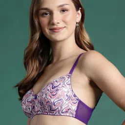 Leading Lady Purple & White Printed Bra image 3