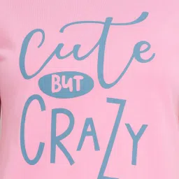 Clovia Pink Cotton Printed Top With Pyjamas image 4