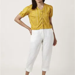 Akkriti by Pantaloons Mustard Printed Top image 4