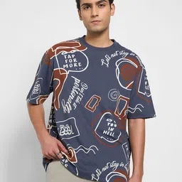 People Men Typography Printed Round Neck Cotton Relaxed Fit T-shirt-picture-35