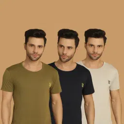 Vimal Jonney Multicolor Regular Fit Crew T-Shirt - Pack of 3-picture-18
