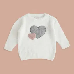 Pantaloons Baby Kids White Cotton Embroidered Full Sleeves Sweater-image-51