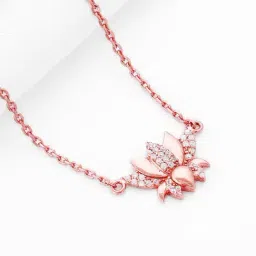 GIVA Love is Everywhere 92.5 Sterling Silver Lotus Rose Gold Necklace image 1