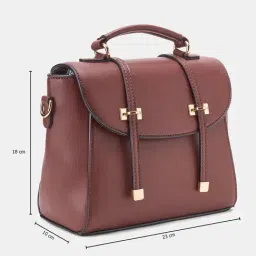 Forever Glam by Pantaloons Maroon Satchel Handbag image 3