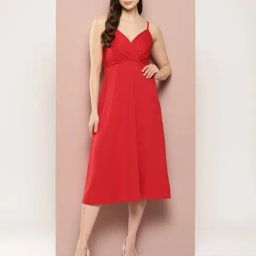 Qurvii Red Midi Dress-picture-11