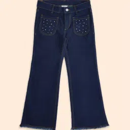 Pantaloons Junior Blue Cotton Embellished Jeans-image-9