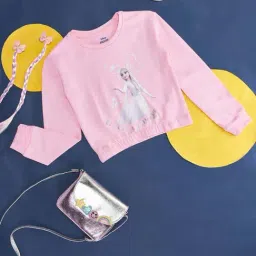 Pantaloons Junior Pink Cotton Printed Full Sleeves Top-image-15