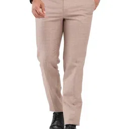 Raymond Brown Slim Fit Checks Trousers-picture-38