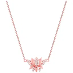 GIVA Love is Everywhere 92.5 Sterling Silver Lotus Rose Gold Necklace image 4