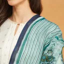 Fabindia Blue Printed Dupatta image 5