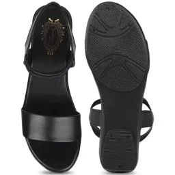 Shoetopia Women's Black Ankle Strap Sandals image 3