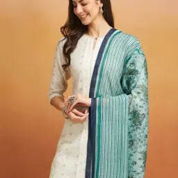 Fabindia Blue Printed Dupatta image 4