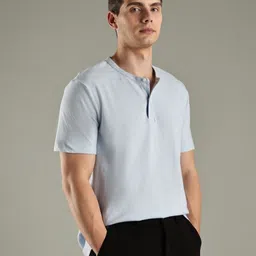 Tommy Hilfiger U S Henley Neck Pure Cotton T-Shirt image 2