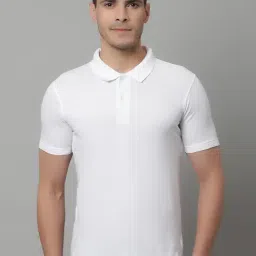 Cantabil White Regular Fit Polo T-Shirt-image-18