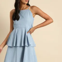 DODO & MOA Blue Fit & Flare Dress-picture-12