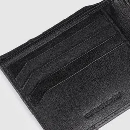 Allen Solly Men Black Textured Leather Two Fold Wallet image 4