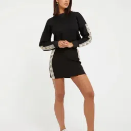 Guess Black Color-Blocked Round Neck Long Sleeves Sweatshirt image 3
