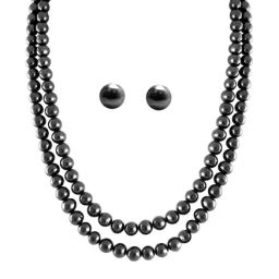 Sri Jagdamba Pearls Black Alloy Necklace Set-picture-19