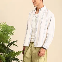 Mast & Harbour Self Striped Button-Down Collar Casual Shirt image 4