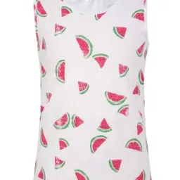 Jockey Kids White & Pink Cotton Printed Tank Top-image-44