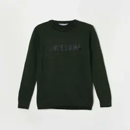 Fame Forever by Lifestyle Kids Olive Printed Full Sleeves Sweater-picture-35