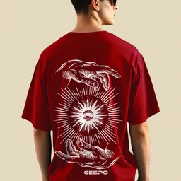AUSK Graphic Printed Round Neck Drop-Shoulder Sleeves Pure Cotton Oversized T-shirt-picture-46