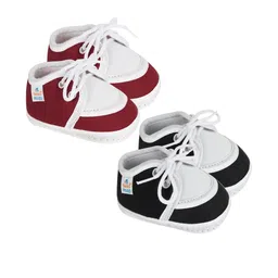 NESKA MODA Kids-Unisex Maroon Cotton Booties-image-19