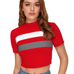 Sanwariya Silk Striped Crop Top-picture-23