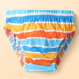 Babyhug 100% Cotton Knit Antibacterial Briefs with Animal Print & Stripes Pack of 3 - Multicolor image 4