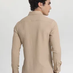 Snitch Men Smart Spread Collar Solid Slim Fit Casual Shirt image 3