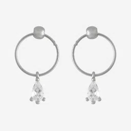Kushal's Fashion Jewellery 92.5Silver Rhodium-Plated Classic Drop Earrings image 4
