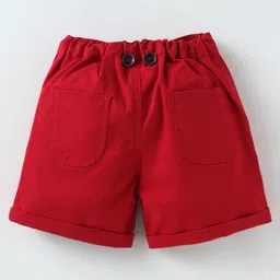 ToffyHouse Poplin Woven Half Sleeves Checks Shirt & Shorts Set with Bow & Suspender - Green Red image 5