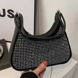 LULU & SKY PU Structured Handheld Bag with Fringed image 4