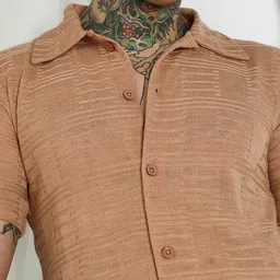 Campus Sutra Men Comfort Slim Fit Textured Spread Collar Casual Shirt image 3