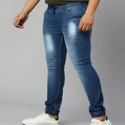 High Star Blue Comfort Fit Plus Size Stretchable Jogger Jeans image 4