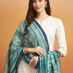 Fabindia Blue Printed Dupatta image 3