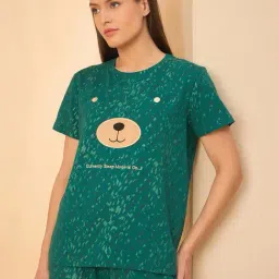 Sweet Dreams Brown Geometric Regular Fit T-Shirt & Pyjama Set image 5