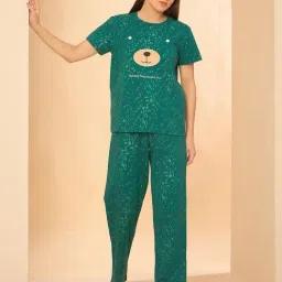 Sweet Dreams Brown Geometric Regular Fit T-Shirt & Pyjama Set image 4