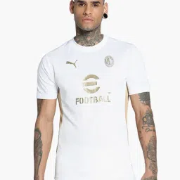 Puma White Slim Fit AC Milan Training Slim Fit Football Jersey-picture-15