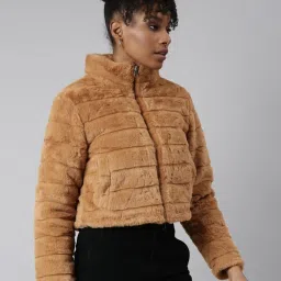 showoffff SHOWOFF Mustard Regular Fit Puffer Jacket image 3