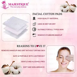 MAJESTIQUE Soft Touch Facial Cotton Pads For Cleansing Skin - 250Pcs image 3