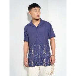 7 Alt By Pantaloons Blue Slim Fit Printed Shirt image 4