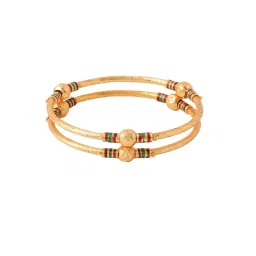 NVR Gold Plated Traditional Bangles for Women Set of 2 image 3