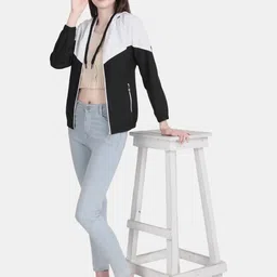 HERE&NOW Women Hooded Windcheater Outdoor Open Front Jacket-picture-29